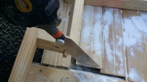 Trimming wood with a Japanese saw